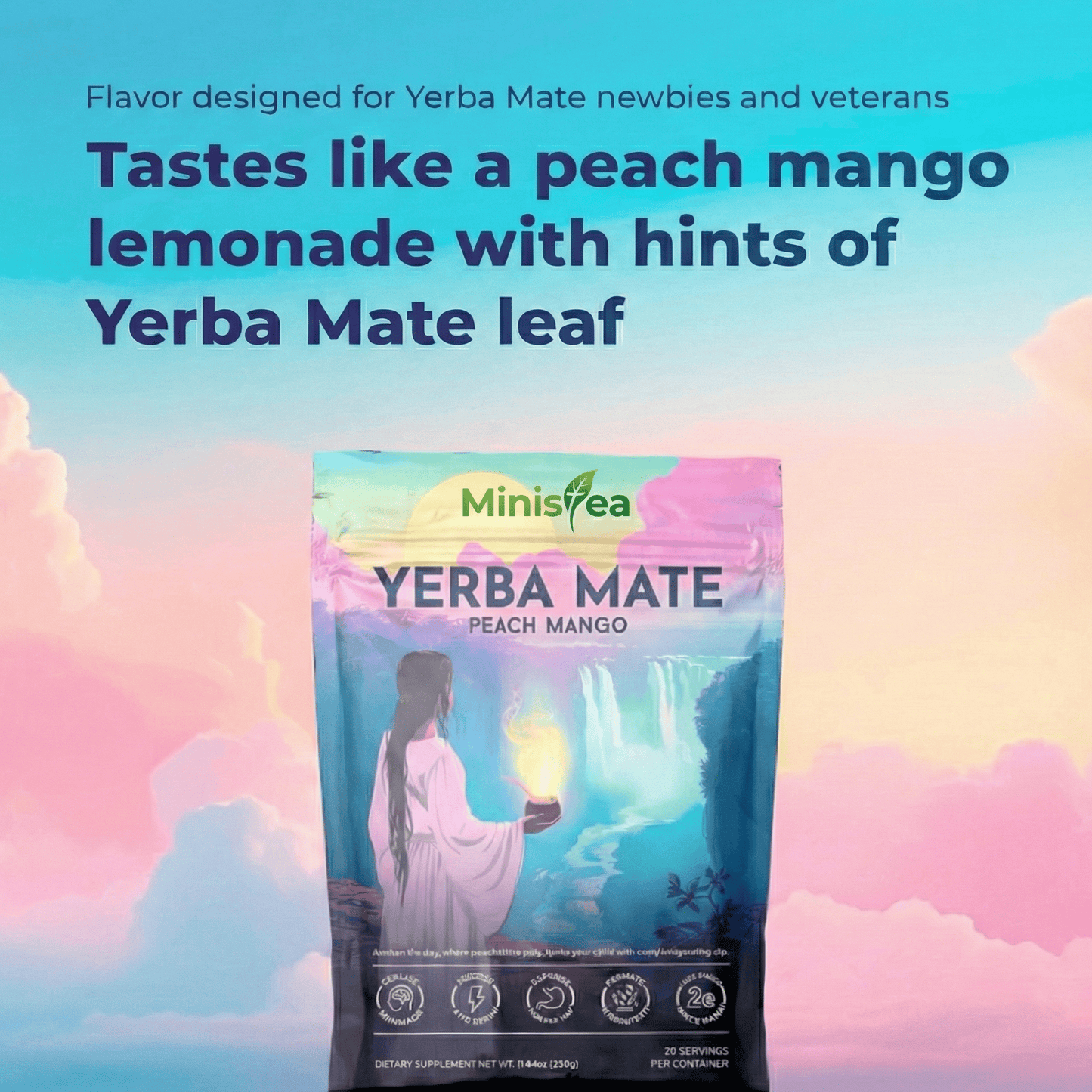 Ministea Yerba Mate Powder - Peach Mango - Ministea