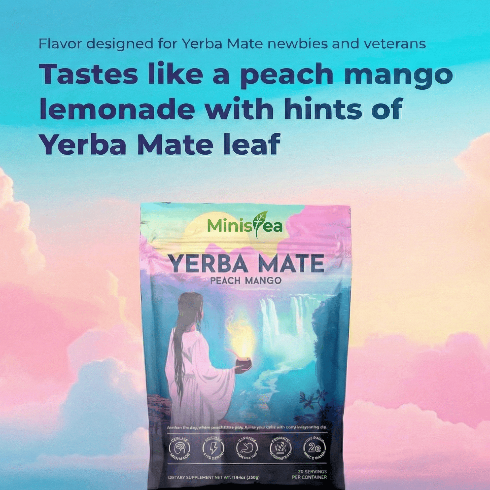Ministea Yerba Mate Powder - Peach Mango - Ministea