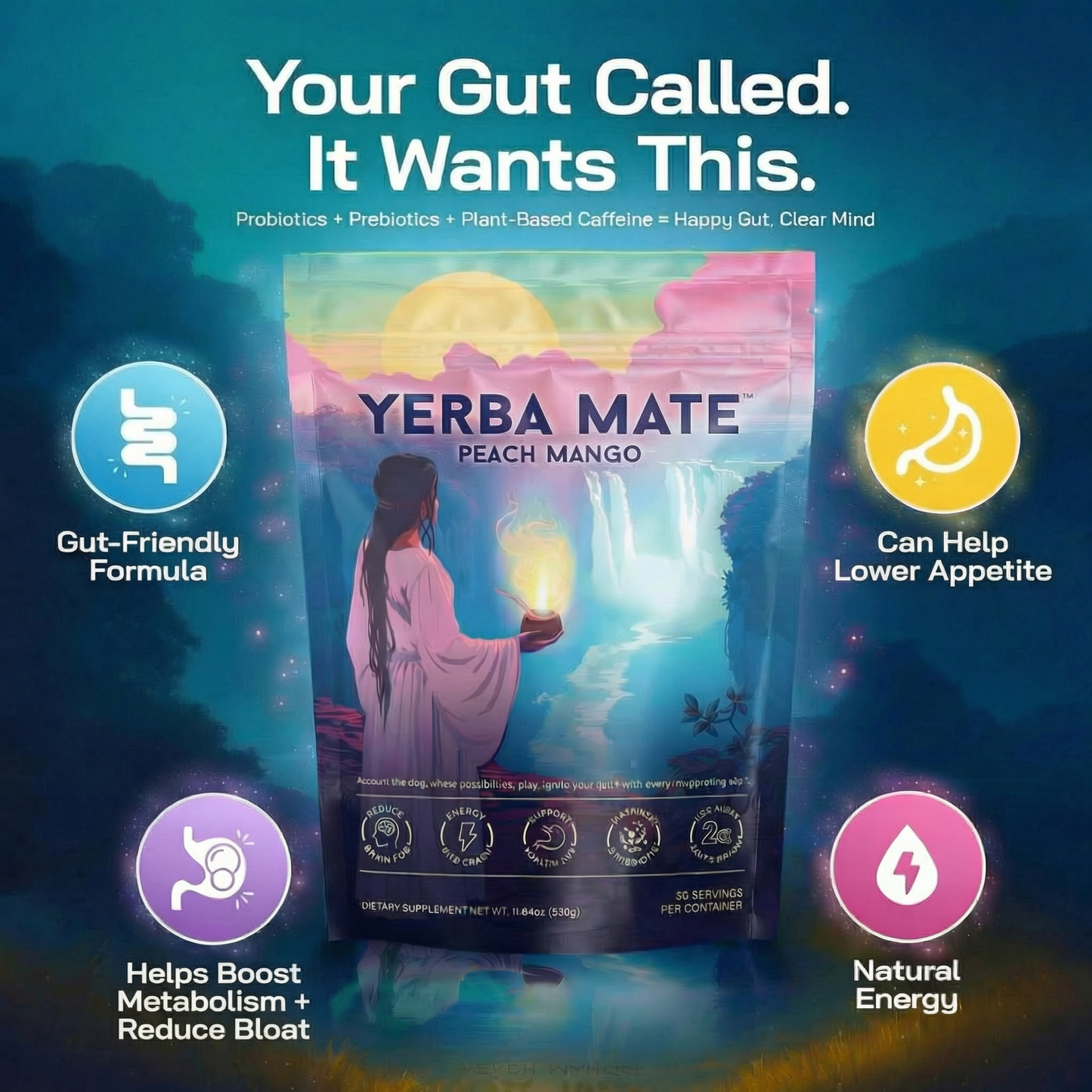 Ministea Yerba Mate Powder - Peach Mango - Ministea